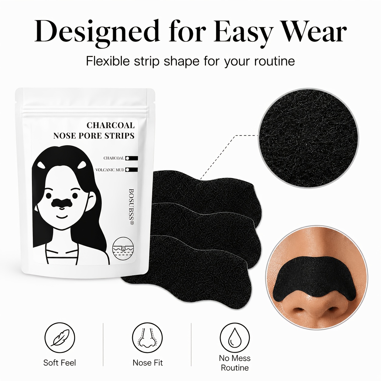 20개입, 숯 성분 함유, 모공 클렌징 스트립, 물에  - Charcoal Pore Strip 리뷰 및 가격