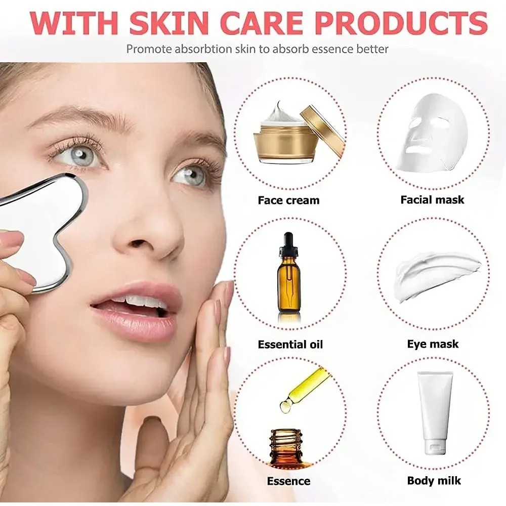 2개 스테인리스 스틸 구아샤 도구 & 림프 배출 페이스 - Skincare Viral Tiktok 리뷰 및 가격