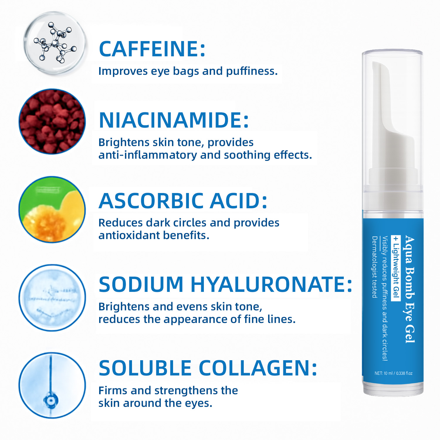 아쿠아 쿨링 아이 젤 카페인 & 히알루론산으로 부기 완 - Caffeine Eye Serum 리뷰 및 가격